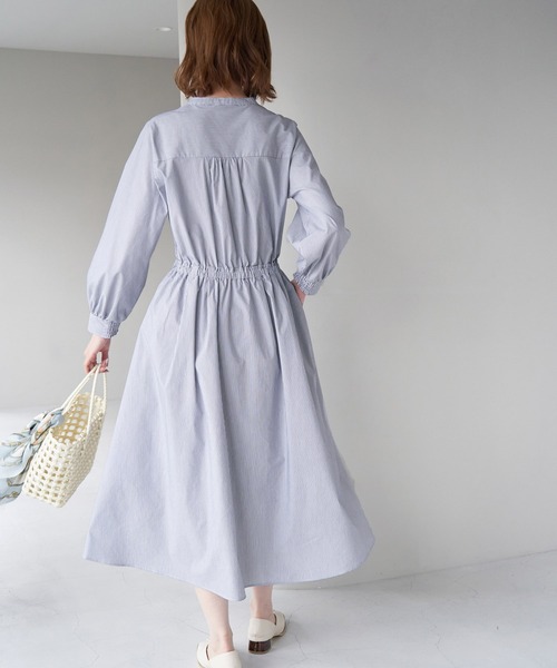 ROPE' PICNIC(ロペピクニック)の「着丈が選べる/ストライプワンピース(ワンピース・レディース・サックスブルー/ピンク系その他/ネイビー・T38/38)」の5枚目の写真