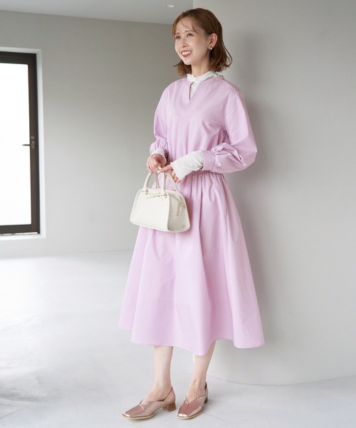 ROPE' PICNIC(ロペピクニック)の「着丈が選べる/ストライプワンピース(ワンピース・レディース・サックスブルー/ピンク系その他/ネイビー・T38/38)」の8枚目の写真