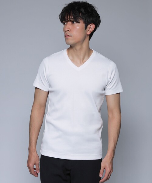 EPOCA UOMO（エポカウォモ）の「ベーシックショートスリーブカットソー（Tシャツ/カットソー・メンズ・ホワイト/ライトブルー/ダークネイビー・48/46/50）」の2枚目の写真
