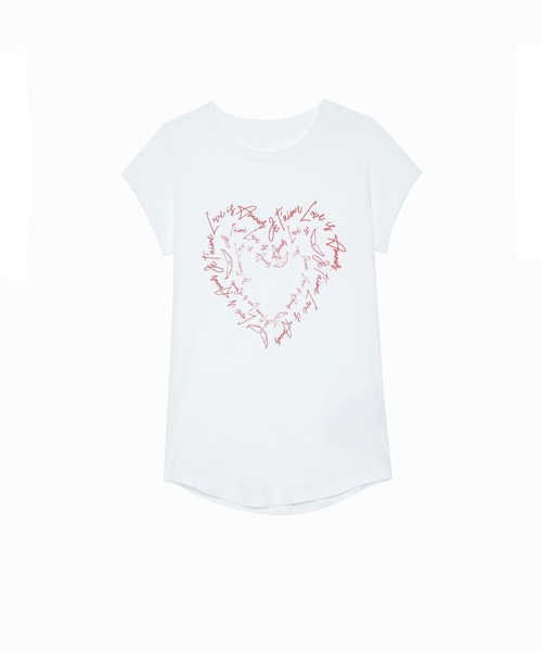 ZADIG&VOLTAIRE(ザディグ エ ヴォルテール)の「SKINNY HEART ST VALENTIN(Tシャツ/カットソー・レディース・ホワイト・XS/S/M/L)」の1枚目の写真