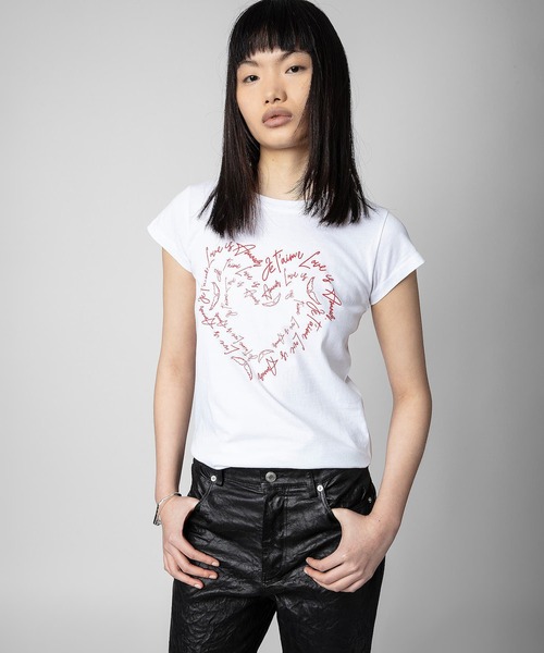 ZADIG&VOLTAIRE(ザディグ エ ヴォルテール)の「SKINNY HEART ST VALENTIN(Tシャツ/カットソー・レディース・ホワイト・XS/S/M/L)」の4枚目の写真