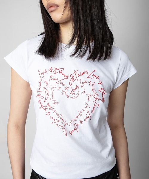 ZADIG&VOLTAIRE(ザディグ エ ヴォルテール)の「SKINNY HEART ST VALENTIN(Tシャツ/カットソー・レディース・ホワイト・XS/S/M/L)」の2枚目の写真