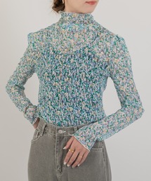 Jeudi | シアーフラワーモチーフデザイントップス(Tシャツ/カットソー)