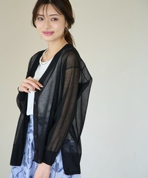 ROPE' PICNIC | 【WEB限定カラー:ブルー】Vネックシアーカーディガン(カーディガン/ボレロ)