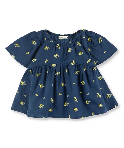BRANSHES(ブランシェス)の「【ペア/お揃い】ミモザ刺繍チュニック(チュニック・キッズ・オフホワイト/ネイビー・90/100/130/110/120)」の11枚目の写真