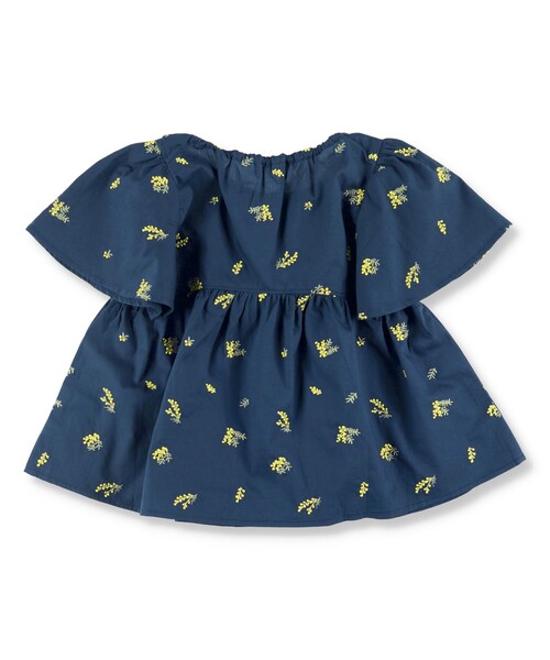 BRANSHES(ブランシェス)の「【ペア/お揃い】ミモザ刺繍チュニック(チュニック・キッズ・オフホワイト/ネイビー・90/100/130/110/120)」の10枚目の写真