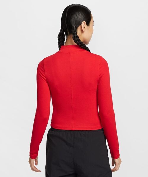 ナイキ スポーツウェア エッセンシャル ウィメンズ リブ モックネック ロングスリーブ トップ / Nike Sportswear Essential Women's Ribbed Mock-Neck Long-Sleeve Top＜XS-2XL 展開＞（Tシャツ/カットソー）｜NIKE（ナイキ）