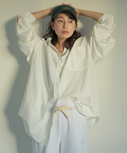 CREDONA(クレドナ)の「cdnルーズブロードSH(シャツ/ブラウス・レディース・ブラック/サックスブルー/その他/オフホワイト・FREE)」の5枚目の写真