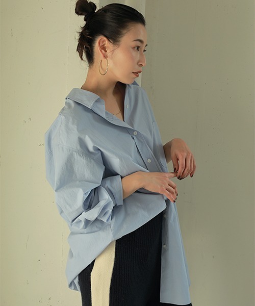 CREDONA(クレドナ)の「cdnルーズブロードSH(シャツ/ブラウス・レディース・ブラック/サックスブルー/その他/オフホワイト・FREE)」の7枚目の写真