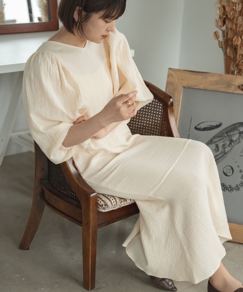 Ambre Ciel(アンブルシエル)の「2WAYガーゼボリュームマーメイドワンピース/【WEB/EC限定商品】(ワンピース・レディース・ダークブラウン/モカ/アイボリー/ブラック・FREE)」の8枚目の写真