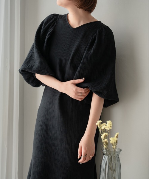Ambre Ciel(アンブルシエル)の「2WAYガーゼボリュームマーメイドワンピース/【WEB/EC限定商品】(ワンピース・レディース・ダークブラウン/モカ/アイボリー/ブラック・FREE)」の11枚目の写真