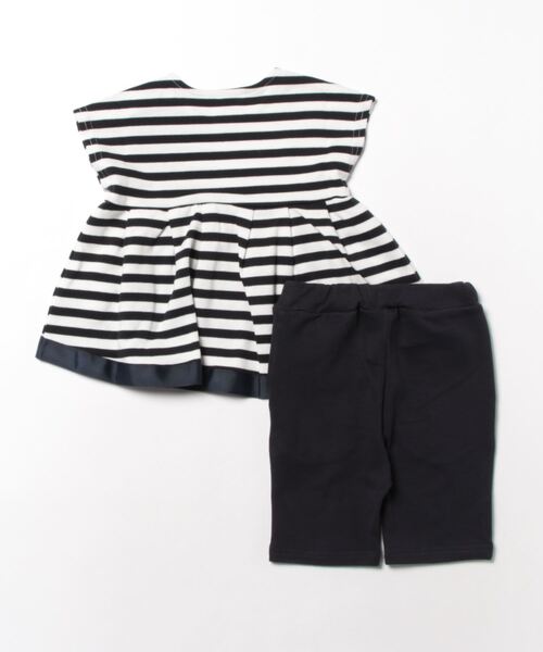 petit main（プティマイン）の「【リンク】ボーダーセットアップ(キッズ)（セットアップ・キッズ・ベージュ/ネイビー・120cm/110cm/90cm/130cm/100cm/80ｃｍ）」の3枚目の写真