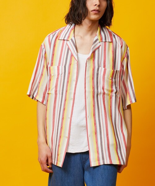マルチカラー ストライプ フリースシャツ FREAK'S STORE/マルチストライプ ショートシャツ｜Daytona Park