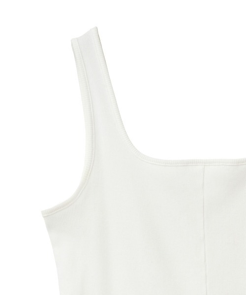 MANOF（マノフ）の「SQUARE CUT TANK TOP（タンクトップ・レディース・アイボリー/ホワイト/ブラック・S/M）」の12枚目の写真