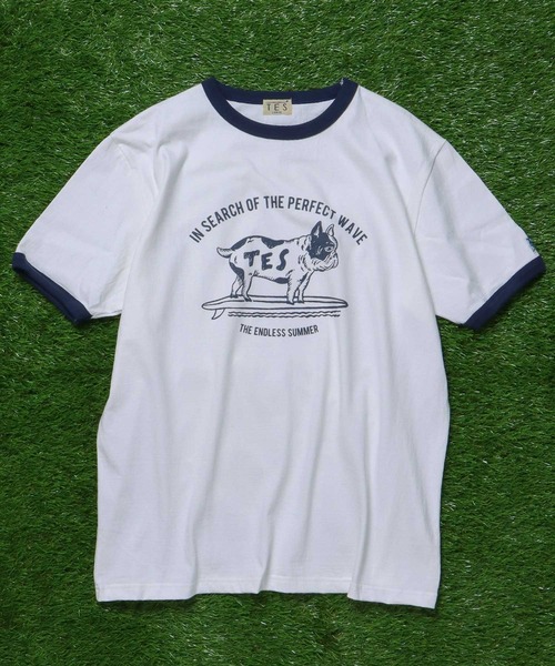 The Endless Summer(エンドレスサマー)の「TES OVAL LOGO RINGER T-SHIRT / Tシャツ(Tシャツ/カットソー・メンズ・グリーン/ネイビー/イエロー/ブラック・X-LARGE/LARGE/MEDIUM/SMALL)」の3枚目の写真