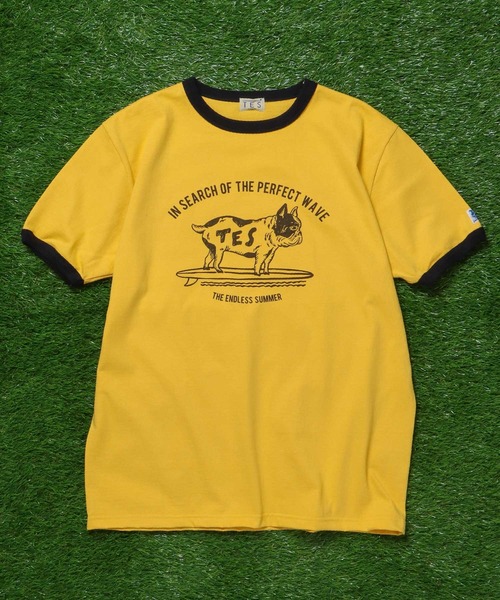 The Endless Summer(エンドレスサマー)の「TES OVAL LOGO RINGER T-SHIRT / Tシャツ(Tシャツ/カットソー・メンズ・グリーン/ネイビー/イエロー/ブラック・X-LARGE/LARGE/MEDIUM/SMALL)」の4枚目の写真