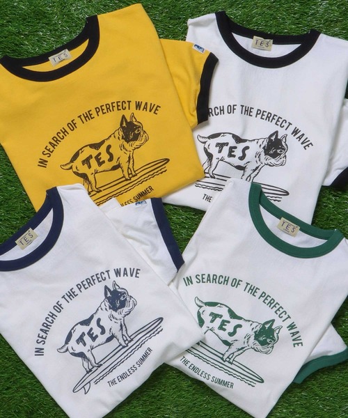 The Endless Summer(エンドレスサマー)の「TES OVAL LOGO RINGER T-SHIRT / Tシャツ(Tシャツ/カットソー・メンズ・グリーン/ネイビー/イエロー/ブラック・X-LARGE/LARGE/MEDIUM/SMALL)」の5枚目の写真