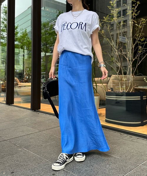 DouDou(ドゥドゥ)の「【WEB限定】PECORAフロッキーロゴTEE(Tシャツ/カットソー・レディース・オフホワイト/ネイビー/チャコールグレー・FREE)」の5枚目の写真