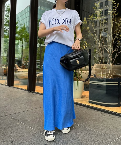 DouDou(ドゥドゥ)の「【WEB限定】PECORAフロッキーロゴTEE(Tシャツ/カットソー・レディース・オフホワイト/ネイビー/チャコールグレー・FREE)」の6枚目の写真