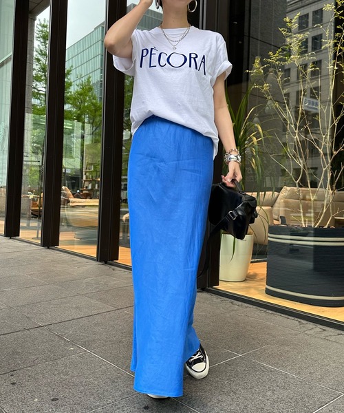 DouDou(ドゥドゥ)の「【WEB限定】PECORAフロッキーロゴTEE(Tシャツ/カットソー・レディース・オフホワイト/ネイビー/チャコールグレー・FREE)」の7枚目の写真