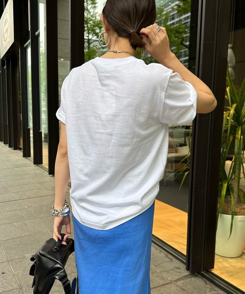 DouDou(ドゥドゥ)の「【WEB限定】PECORAフロッキーロゴTEE(Tシャツ/カットソー・レディース・オフホワイト/ネイビー/チャコールグレー・FREE)」の13枚目の写真