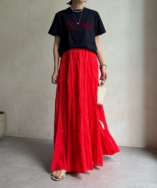 DouDou(ドゥドゥ)の「【WEB限定】PECORAフロッキーロゴTEE(Tシャツ/カットソー・レディース・オフホワイト/ネイビー/チャコールグレー・FREE)」の14枚目の写真