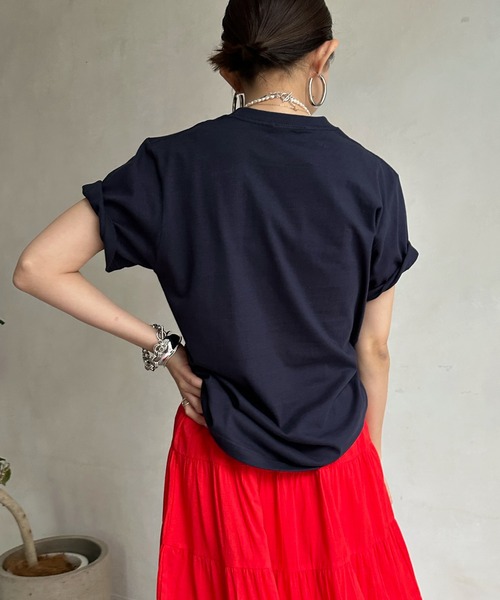 DouDou(ドゥドゥ)の「【WEB限定】PECORAフロッキーロゴTEE(Tシャツ/カットソー・レディース・オフホワイト/ネイビー/チャコールグレー・FREE)」の22枚目の写真