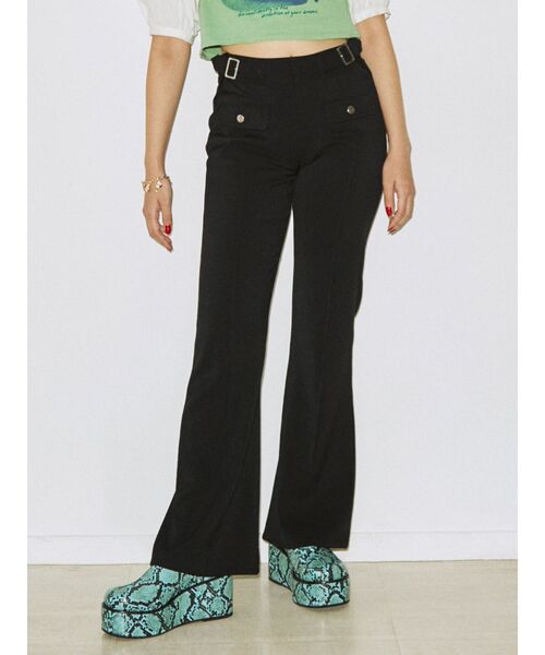 jouetie（ジュエティ）の「センターピンタックカラーフレアパンツ（その他パンツ・レディース・ブラック/ピンク/ブルー・MEDIUM）」の2枚目の写真