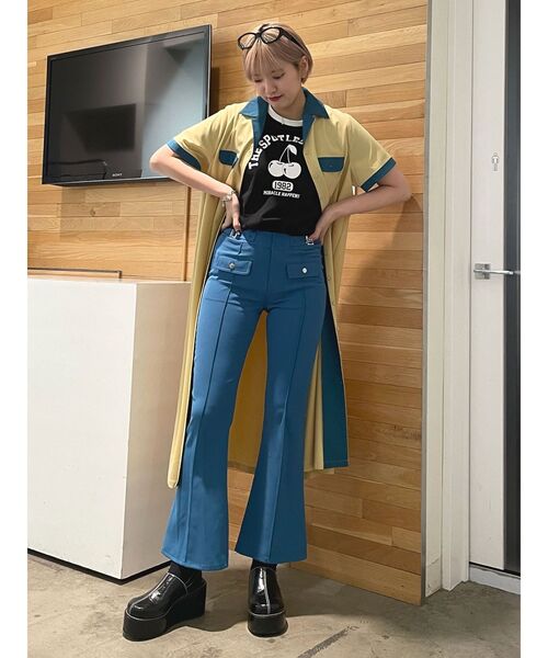 jouetie（ジュエティ）の「センターピンタックカラーフレアパンツ（その他パンツ・レディース・ブラック/ピンク/ブルー・MEDIUM）」の20枚目の写真