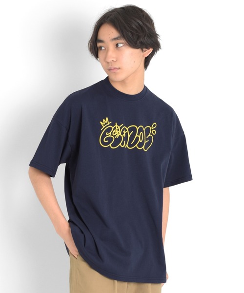 GLAZOS（グラソス）の「【接触冷感】フロントグラフィックロゴ発泡プリントビッグ半袖Tシャツ（Tシャツ/カットソー・キッズ・パープル/ネイビー/グレー/ホワイト/イエロー・130cm/160cm/150cm/140cm/170cm）」の3枚目の写真