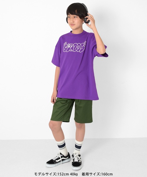 GLAZOS（グラソス）の「【接触冷感】フロントグラフィックロゴ発泡プリントビッグ半袖Tシャツ（Tシャツ/カットソー・キッズ・パープル/ネイビー/グレー/ホワイト/イエロー・130cm/160cm/150cm/140cm/170cm）」の11枚目の写真