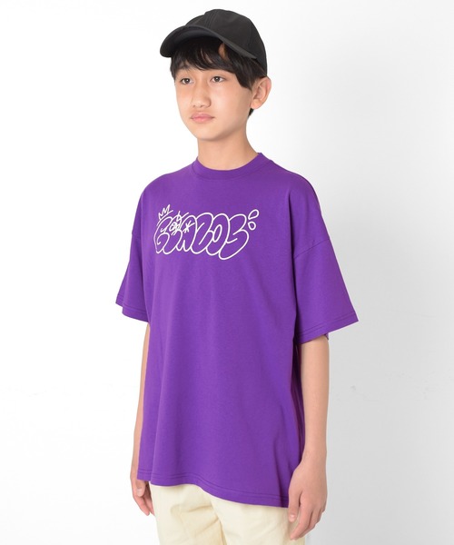 GLAZOS（グラソス）の「【接触冷感】フロントグラフィックロゴ発泡プリントビッグ半袖Tシャツ（Tシャツ/カットソー・キッズ・パープル/ネイビー/グレー/ホワイト/イエロー・130cm/160cm/150cm/140cm/170cm）」の14枚目の写真