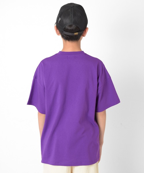 GLAZOS（グラソス）の「【接触冷感】フロントグラフィックロゴ発泡プリントビッグ半袖Tシャツ（Tシャツ/カットソー・キッズ・パープル/ネイビー/グレー/ホワイト/イエロー・130cm/160cm/150cm/140cm/170cm）」の6枚目の写真