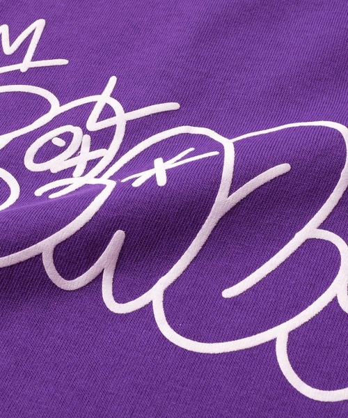 GLAZOS（グラソス）の「【接触冷感】フロントグラフィックロゴ発泡プリントビッグ半袖Tシャツ（Tシャツ/カットソー・キッズ・パープル/ネイビー/グレー/ホワイト/イエロー・130cm/160cm/150cm/140cm/170cm）」の8枚目の写真