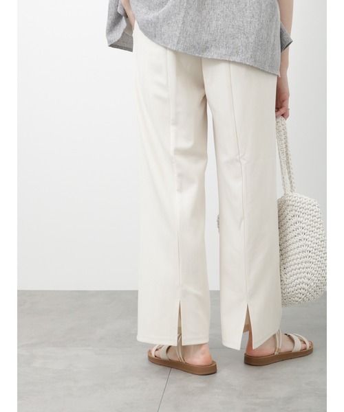 Samansa Mos2 blue（サマンサモスモスブルー）の「へリンボーンカットジョーゼットパンツ（その他パンツ・レディース・グリーン/オレンジ/キナリ・ﾌﾘ-）」の2枚目の写真