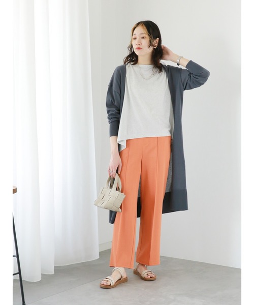 Samansa Mos2 blue（サマンサモスモスブルー）の「へリンボーンカットジョーゼットパンツ（その他パンツ・レディース・グリーン/オレンジ/キナリ・ﾌﾘ-）」の6枚目の写真