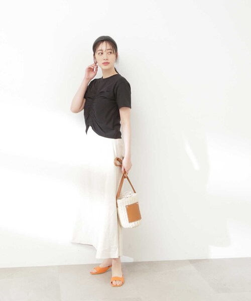N.（N. Natural Beauty Basic）（エヌエヌナチュラルビューティーベーシック）の「◆ビスチェレイヤーカットソー（Tシャツ/カットソー・レディース・ブラック/オフホワイト・MEDIUM）」の22枚目の写真