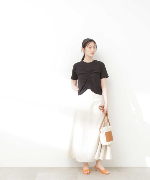 N.（N. Natural Beauty Basic）（エヌエヌナチュラルビューティーベーシック）の「◆ビスチェレイヤーカットソー（Tシャツ/カットソー・レディース・ブラック/オフホワイト・MEDIUM）」の14枚目の写真