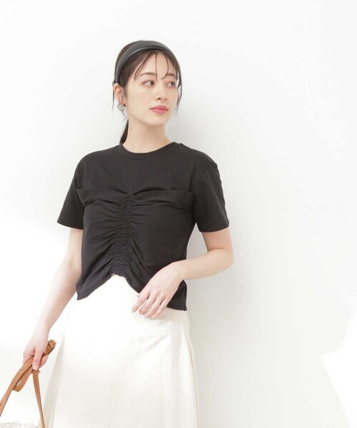N.（N. Natural Beauty Basic）（エヌエヌナチュラルビューティーベーシック）の「◆ビスチェレイヤーカットソー（Tシャツ/カットソー・レディース・ブラック/オフホワイト・MEDIUM）」の13枚目の写真