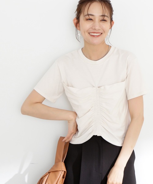 N.（N. Natural Beauty Basic）（エヌエヌナチュラルビューティーベーシック）の「◆ビスチェレイヤーカットソー（Tシャツ/カットソー・レディース・ブラック/オフホワイト・MEDIUM）」の2枚目の写真