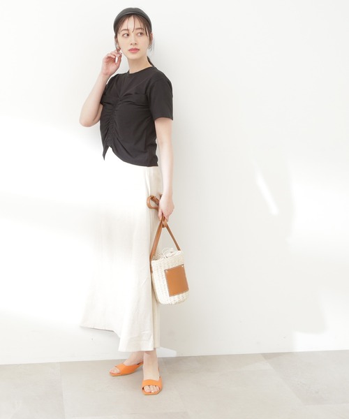 N.（N. Natural Beauty Basic）（エヌエヌナチュラルビューティーベーシック）の「◆ビスチェレイヤーカットソー（Tシャツ/カットソー・レディース・ブラック/オフホワイト・MEDIUM）」の3枚目の写真