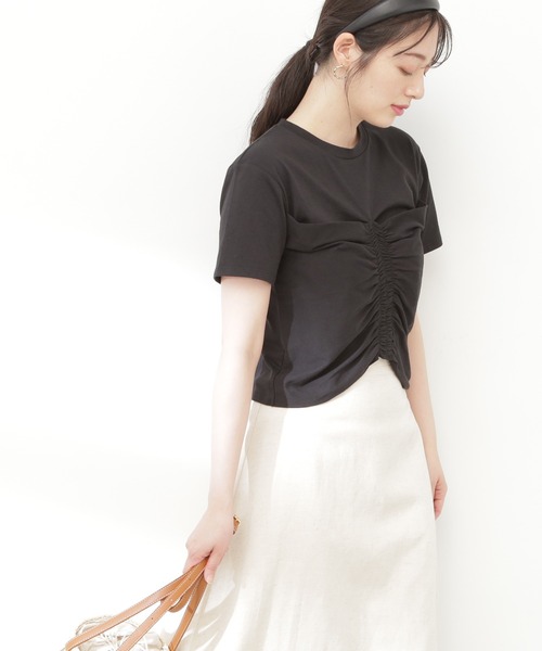 N.（N. Natural Beauty Basic）（エヌエヌナチュラルビューティーベーシック）の「◆ビスチェレイヤーカットソー（Tシャツ/カットソー・レディース・ブラック/オフホワイト・MEDIUM）」の4枚目の写真