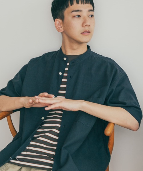 FORK&SPOON（フォークアンドスプーン）の「FORK&SPOON　コットンリネンシャツ（シャツ/ブラウス・メンズ・チェック/ネイビー/オフホワイト・5/4）」の3枚目の写真