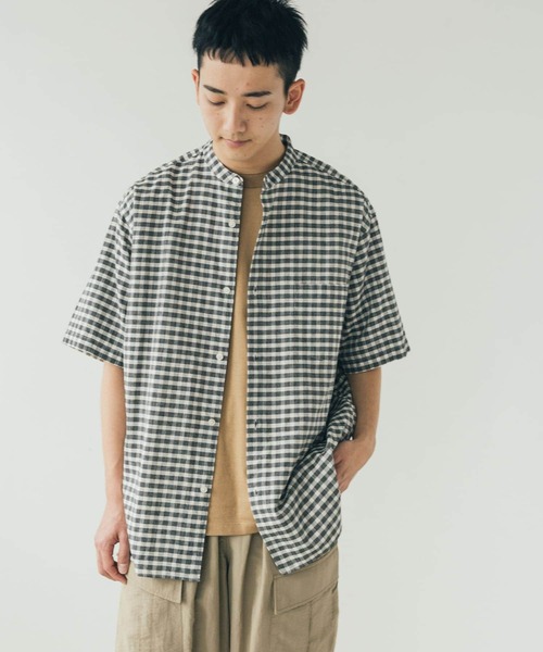 FORK&SPOON（フォークアンドスプーン）の「FORK&SPOON　コットンリネンシャツ（シャツ/ブラウス・メンズ・チェック/ネイビー/オフホワイト・5/4）」の14枚目の写真