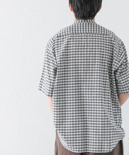 FORK&SPOON（フォークアンドスプーン）の「FORK&SPOON　コットンリネンシャツ（シャツ/ブラウス・メンズ・チェック/ネイビー/オフホワイト・5/4）」の5枚目の写真