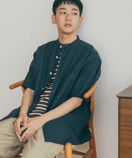 FORK&SPOON（フォークアンドスプーン）の「FORK&SPOON　コットンリネンシャツ（シャツ/ブラウス・メンズ・チェック/ネイビー/オフホワイト・5/4）」の21枚目の写真