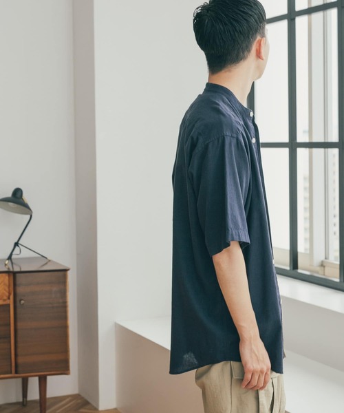 FORK&SPOON（フォークアンドスプーン）の「FORK&SPOON　コットンリネンシャツ（シャツ/ブラウス・メンズ・チェック/ネイビー/オフホワイト・5/4）」の7枚目の写真