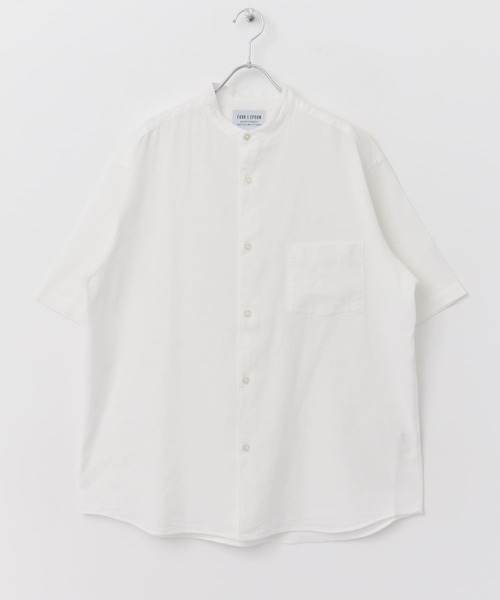 FORK&SPOON（フォークアンドスプーン）の「FORK&SPOON　コットンリネンシャツ（シャツ/ブラウス・メンズ・チェック/ネイビー/オフホワイト・5/4）」の8枚目の写真