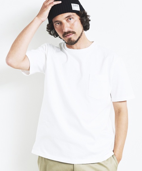 Magine（マージン）の「HEAVY CTN  C/N PKT TEE S/S:ヘビーコットン  クルーネック  半袖 ポケット TEE（Tシャツ/カットソー・メンズ・チャコールグレー/ブラック/グレー/ホワイト/ネイビー・44/46/48）」の2枚目の写真