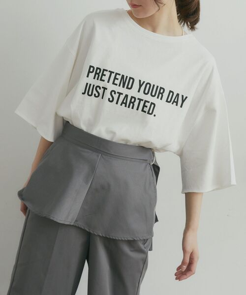 kivi(キヴィ)の「ロゴBIG Tシャツ(Tシャツ/カットソー・レディース・ベージュ/オフホワイト/ライトグリーン・FREE)」の10枚目の写真